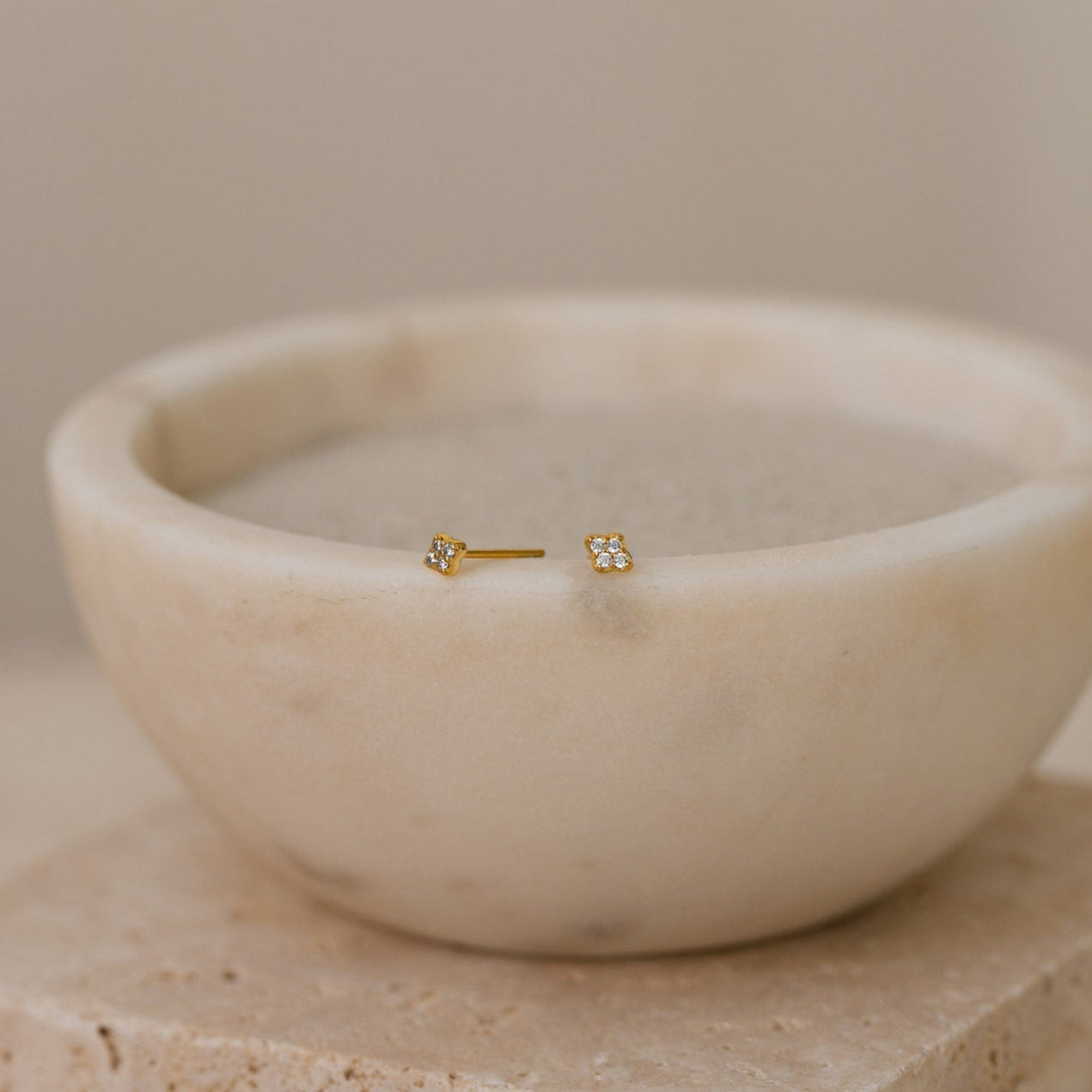 Avery Pavé Diamond Stud Earrings, featuring sparkling CZ diamonds on sterling silver or 18K gold, showcasing timeless elegance and sophistication